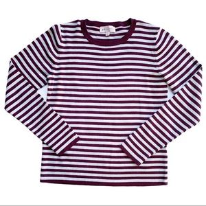 Philosophy Grey & Maroon Striped Sleeve Sweater